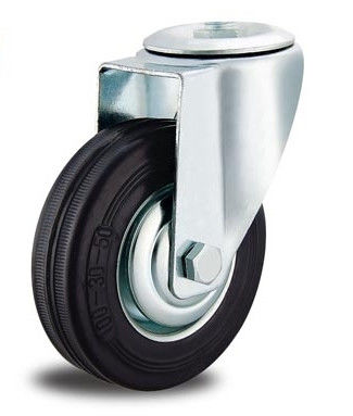 Mobilya için 6 inç cıvata deliği kauçuk teker tekerlekler endüstriyel tekerler